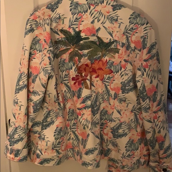 Tropical white jean jacket - Picture 2 of 2
